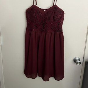Burgundy Cocktail Dress - L
